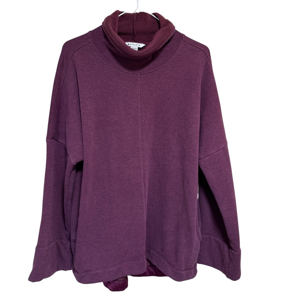Athleta Womens Cozy Karma Funnel Neck Sweatshirt Medium‎ Oversized Lounge Comfy